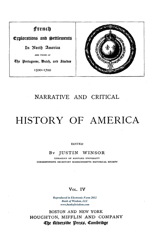 (image for) Narrative and Critical History of America, Vol. 4 of 8 Vols. - Click Image to Close